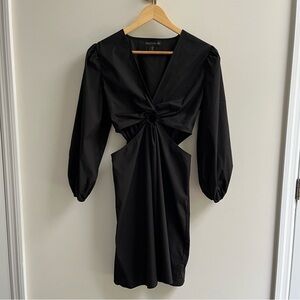 House of Harlow 1960 Black Cutout O-Ring Long Sleeve Mini Dress Small